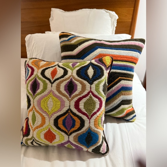 Jonathan Adler Bargello Needlepoint Feather Pillow - Picture 4 of 4